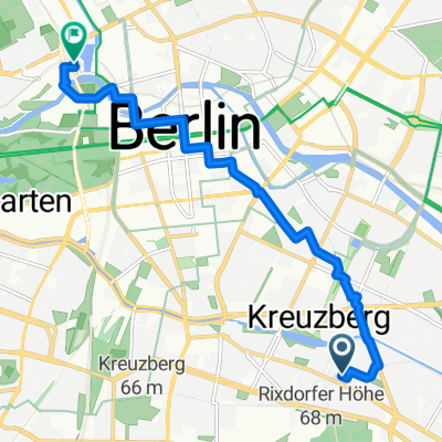 Müllenhoffstraße 9, Berlin nach Washingtonplatz 1, Berlin