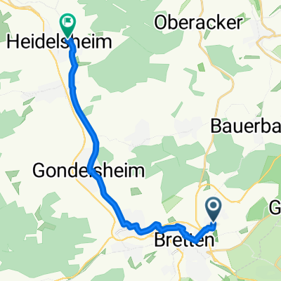 Lortzingstraße 4, Bretten nach Eibenweg 5, Bruchsal