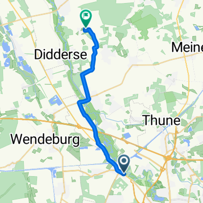 Celler Heerstraße 363, Braunschweig nach Wiesenweg 3, Adenbüttel