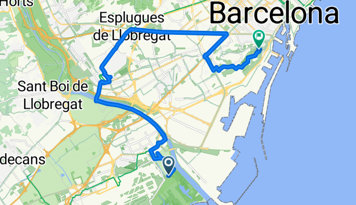 De Camí de Cal Tet, El Prat de Llobregat a Carretera de Montjuïc 40, Barcelona