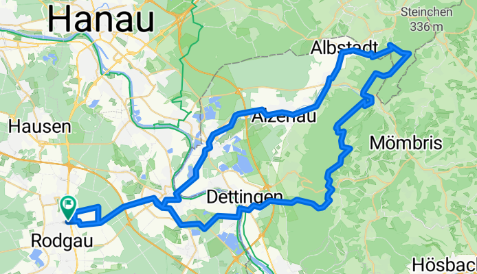 Rodgau - Hahnenkamm - Dörsthöfe - Michelbach - Alzenau - Kahl - Seligenstadt - Rodgau