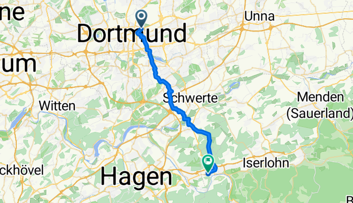 Soester Straße 9, Dortmund nach Hagener Straße 145, Iserlohn