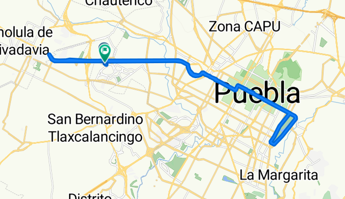 Calle Recta a Cholula, Puebla de Zaragoza a Calle Macatepec 118, Puebla de Zaragoza