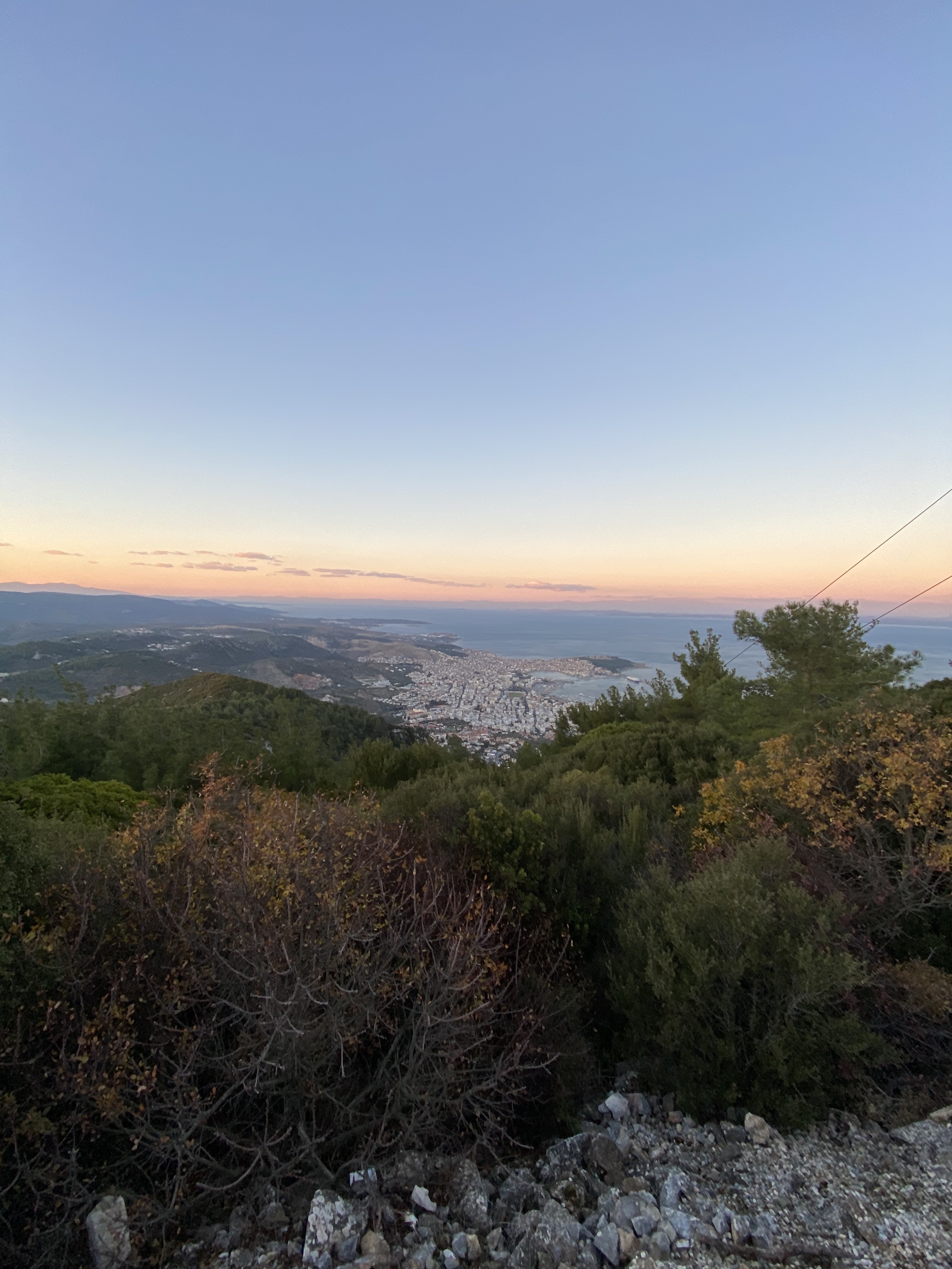 Mytilene to the top of Profitis Elias and back.