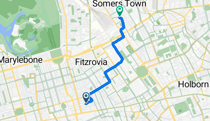 70 Margaret Street, London to Maria Fidelis Catholic School F C J, 1-39 Drummond Crescent, London