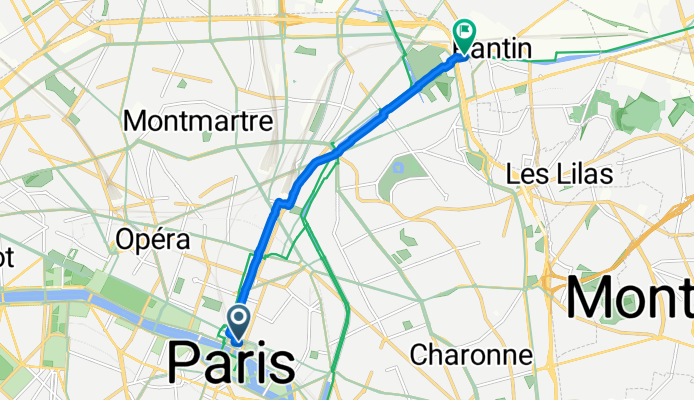 6 Avenue Victoria, Paris à Piste Cyclable du Canal de l'Ourcq, Paris