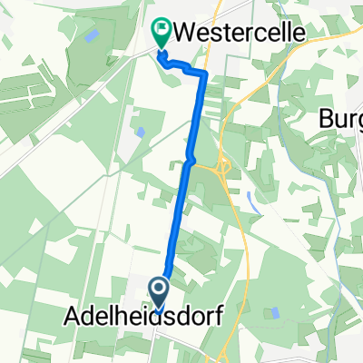 Hannoversche Straße 82, Adelheidsdorf nach Neues Land 9, Celle