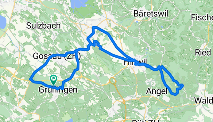 Grüningen - Hinwil - Bachtel - Hasenstrick - Wetzikon - Grüningen