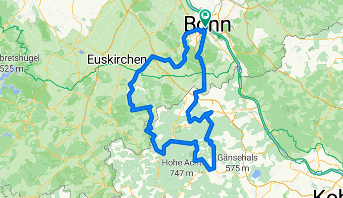 Bonn - Ramersbach - Liers - Steinbachtalsperre - Bonn