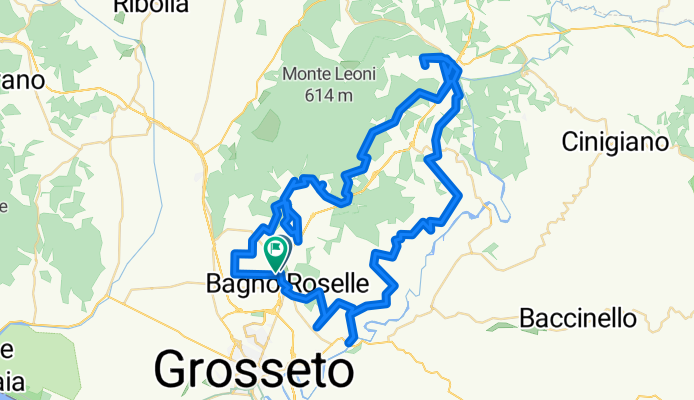 gravel Da Via Batignanese 166/A, Grosseto a Strada dei Cipressi 23, Grosseto