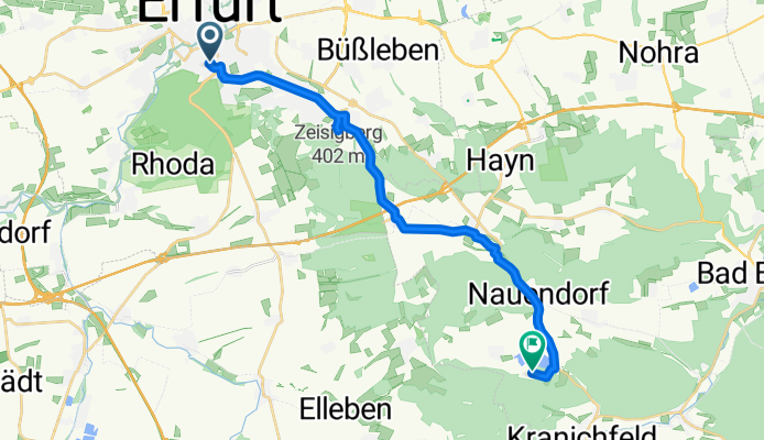 Viktor-Scheffel-Straße 56, Erfurt nach Am Stausee 10, Hohenfelden