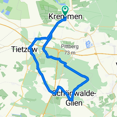 Krämerwaldtour über Pausin, Perwenitz, Grünefeld