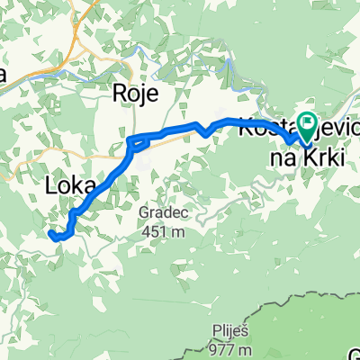Route to Kostanjevica na Krki