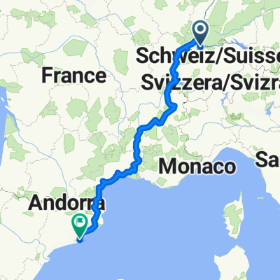 Route nach Barcelona (ES)