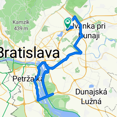 Vajnorske jazera . Vrakuna . most D4 - Rusovce - Prístavný most- Vlcie hrdlo a spat