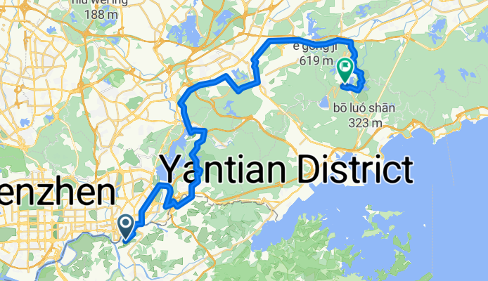 羅湖 - 東湖 - 仙湖 -  正坑水庫 - 東部華僑城 - 三洲田