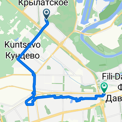 маршрут из улица Крылатские Холмы 21, Москва