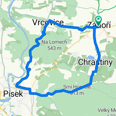Záhoří-svatovice-vrcovice-písek-křižatka-záhoří