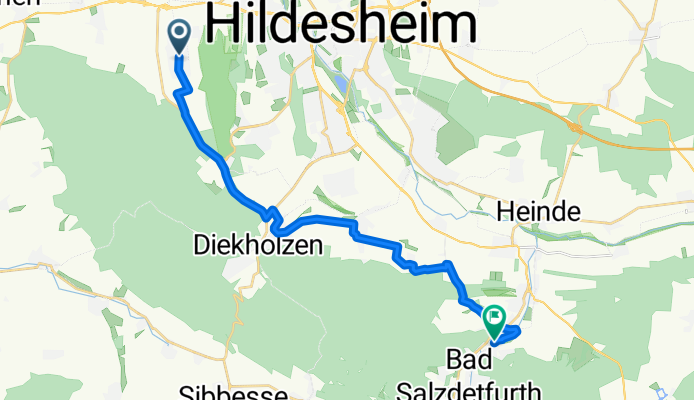 Route nach Bad Salzdetfurth