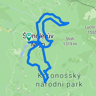 Špindlerův Mlýn - Pláně - ŠM - Bílé Labe - Svatý Petr - ŠM