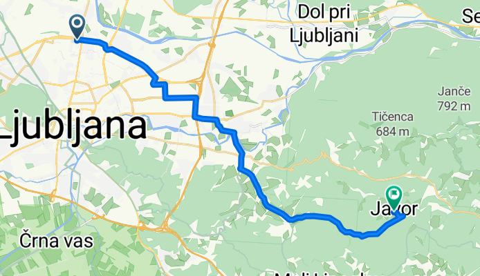 From Ljubljana to Ljubljana-Dobrunje