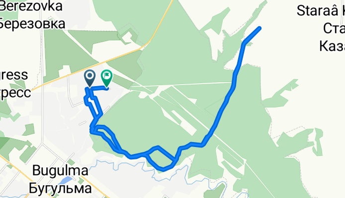 От Международная улица 16, Бугульма до Международная улица 29, Бугульма