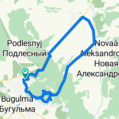От Международная улица 12, Бугульма до Международная улица 16, Бугульма
