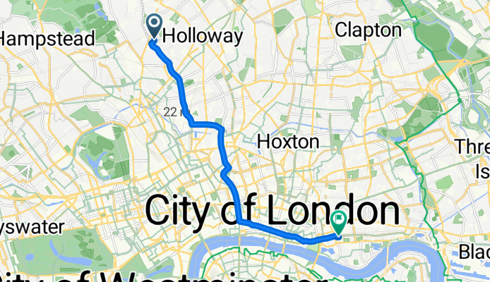 23 Southcote Road, London to 1 Wiltons Music Hall, Graces Alley, London
