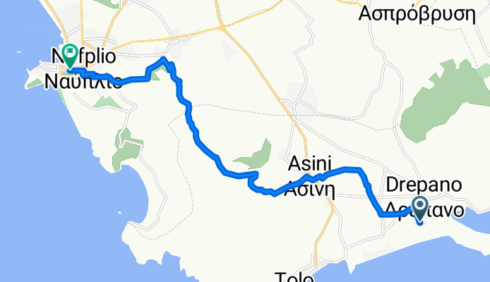 Route nach Nafplio