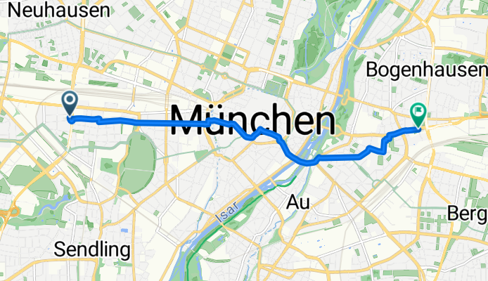 Route nach München