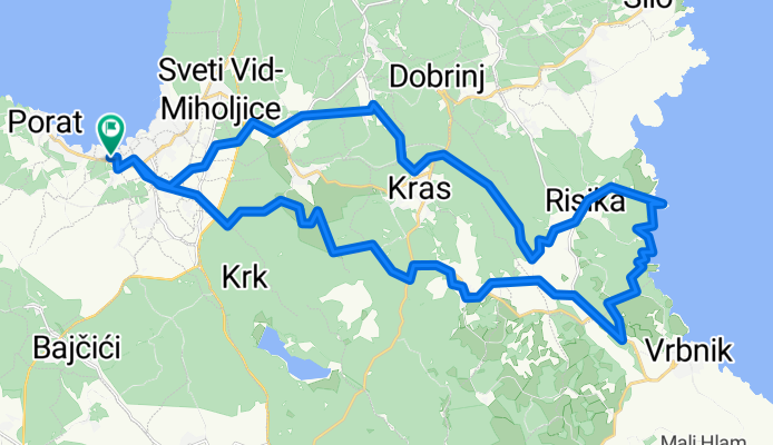 Route in Malinska Grič - Rasopasno-Plaža Risika- Garica-GričDubašnica