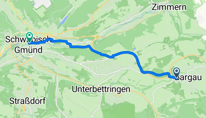 Route in Schwäbisch Gmünd