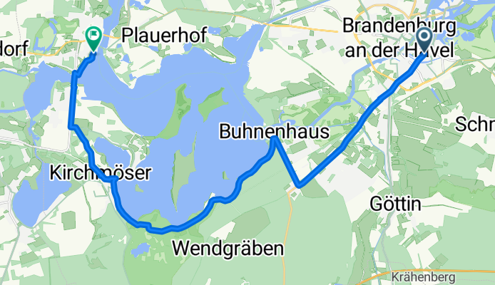 Route zu Schloss Plaue