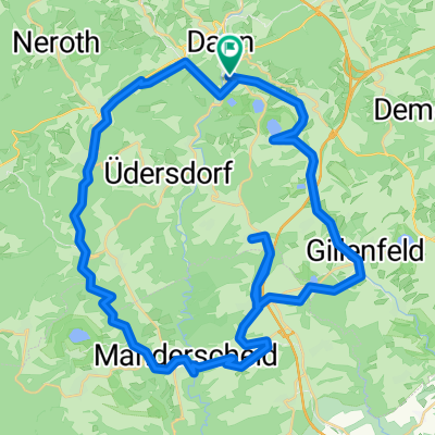 Tour 51,6km, Daun - Niederstadtfeld - Manderscheid - Brockscheid - Gillenfeld  - Schalkenmehren - Daun
