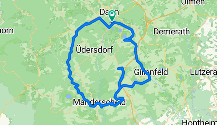 Tour 51,6km, Daun - Niederstadtfeld - Manderscheid - Brockscheid - Gillenfeld  - Schalkenmehren - Daun