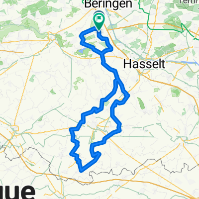 Route vanuit P-R Lummen 100km - 450hm