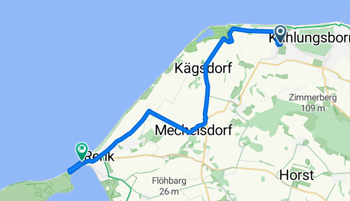 Kühlungsborn nach Am Schmiedeberg, Rerik