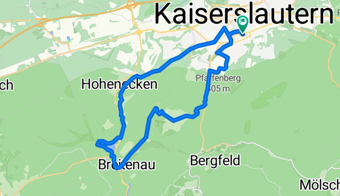 Kaiserslautern HBF - Dansenberg - Gelterswoog - Hohenecken - Kaiserslautern HBF