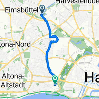 Bismarckstraße, Hamburg nach Zirkusweg, Hamburg