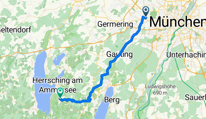 Pasing - Würmtal - Maising - Andechs 38,4km 422hm