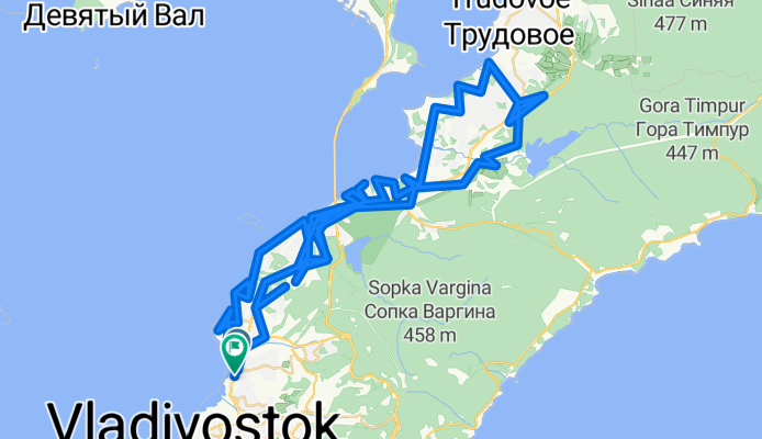 От улица проспект 100 лет Владивостокa 55 до улица проспект 100 лет Владивостокa 45