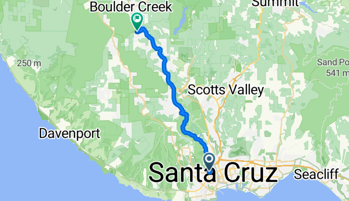 High St, Santa Cruz to Clear Creek Rd, Brookdale