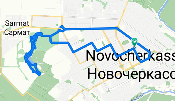 От Атаманская улица 56, Новочеркасск до Атаманская улица 60, Новочеркасск