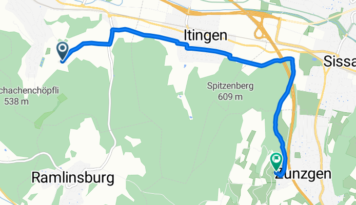 Heinisbodenweg, Lausen nach Birkenweg, Zunzgen