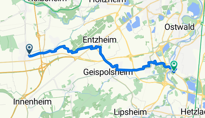 Rue des Peupliers, Duttlenheim à Rue du Wolfley, Illkirch-Graffenstaden