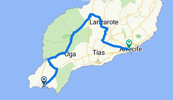 Avenida Marítima Playa Blanca, Yaiza to Rambla Medular, Arrecife