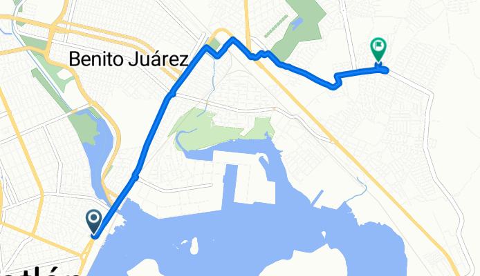 Calle Josefa Ortiz de Domínguez, Mazatlán a Calle Primera, Mazatlán