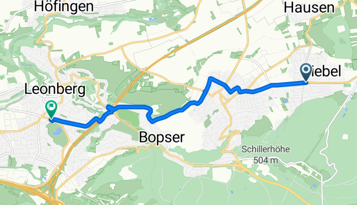 Engelbergstraße, Stuttgart nach Römerstraße, Leonberg