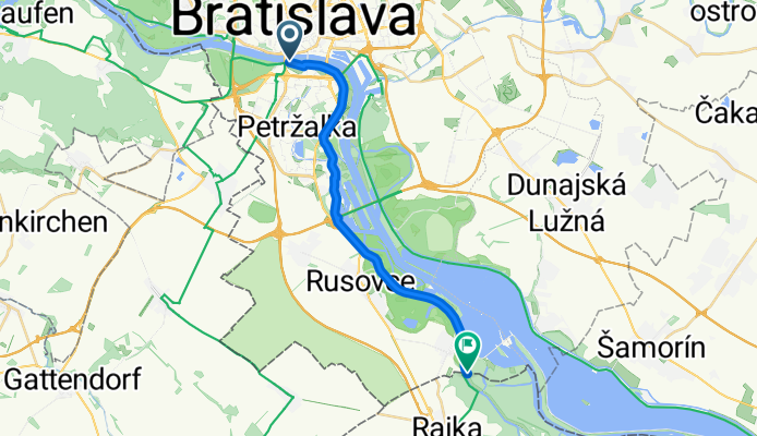 EuroVelo 6: Bratislava–Šamorín (Right Bank)