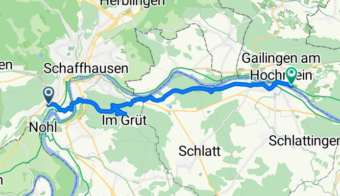 Berbiceweg, Neuhausen am Rheinfall nach Strandweg, Gailingen am Hochrhein